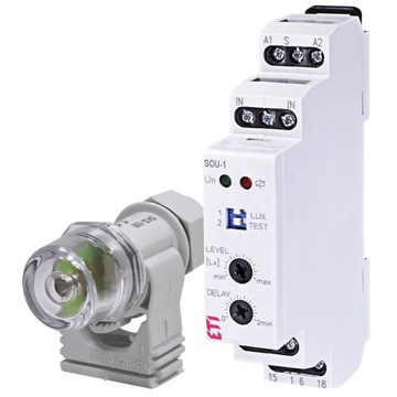 Automat zmierzchowy 16A na szynę ETI SOU-1 230V + senzor czujnik 1-50000lx