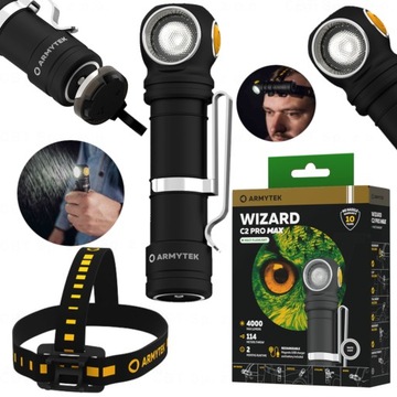 LATARKA CZOŁOWA SPORTOWA WHITE COLD WIZARD C2 PRO MAX ARMYTEK 4000 MOCNA