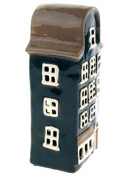 DOMEK CERAMICZNY LAMPION ŚWIECZNIK CERAMIKA SZKLIWIONA