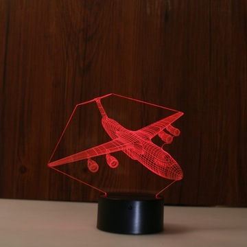 LAMPKA NOCNA 3D SAMOLOT PILOT PREZENT