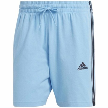 ADIDAS 3S SHORTS IS1379 MĘSKIE BAWEŁNIANE SPODENKI KRÓTKIE NIEBIESKI PASKI