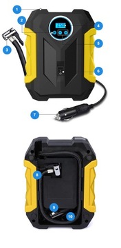 АВТОМОБИЛЬНЫЙ КОМПРЕССОР Электрический насос Колесный компрессор 12 В со светодиодным ЖК-дисплеем