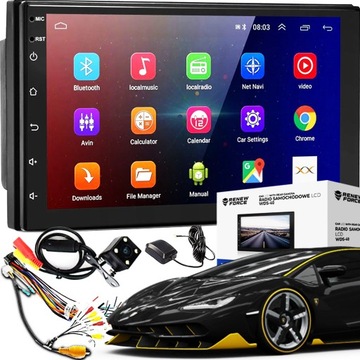 MEGA Radio Samochodowe ANDROID Bluetooth WiFi USB 2DIN GPS + KAMERA COFANIA