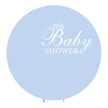 TŁO FOTOGRAFICZNE okrągłe BABY SHOWER Błękitne tło Na sesje przyjęcia