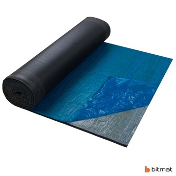 Звукоизоляционный коврик шумоизоляционный из цельной резины с фетром самоклеящийся 1м х 1м.