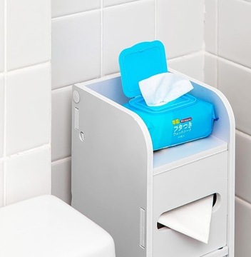 ШКАФ ДЛЯ ТУАЛЕТНОЙ БУМАГИ В ВАННОЙ, БЕЛЫЙ СТОЙЧИК, ПОЛКА, РУЧКА