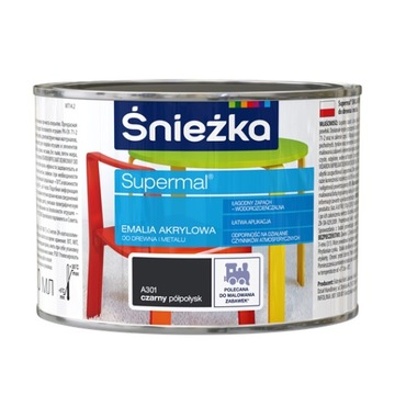Śnieżka Ekosupermal 0.4L czarny półpołysk A301