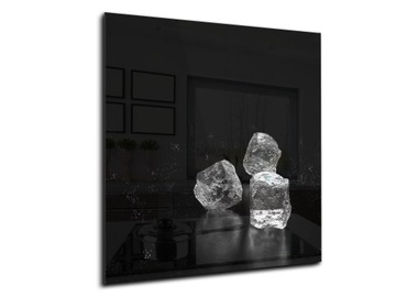 panel szklany między meble dekor 60x70 kostki lodu