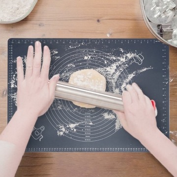 Большая СИЛИКОНОВАЯ ДОСКА для теста, кухонный коврик, выпечка, раскатка, 64 см