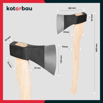 ТОПОР КОВАННЫЙ 1,25 КГ ДЛЯ РУБКИ, ДЕРЕВЯННАЯ РУЧКА