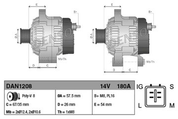 ALTERNÁTOR (14V, 180A) LEXUS LX TOYOTA