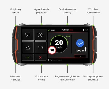 Yanosik GTm с сенсорным экраном + подписка на 12 MC