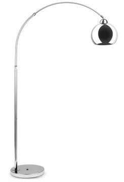 LAMPA PODŁOGOWA STOJĄCA ŁUKOWA E27 METALOWA NOWOCZESNA CHROM KULA GLAMOUR