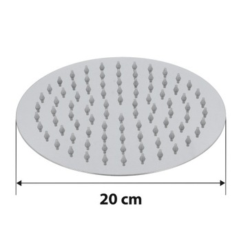 DESZCZOWNICA PRYSZNICOWA 20 CM GŁOWICA NATRYSKOWA PRYSZNICA OKRĄGŁA CHROM