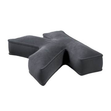 Poduszka welurowa literka K, 40cm DUŻA szary