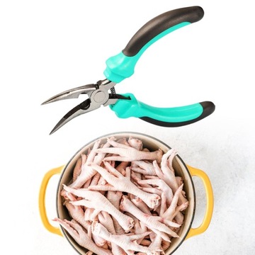 Mini szczypce do nosa Rustproof 5inch Chicken Feet Boneless Plier for Food Cyan