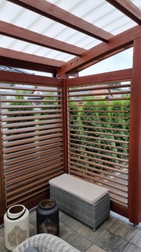 Деревянные жалюзи для кровли террасы, модуль 90х181см.