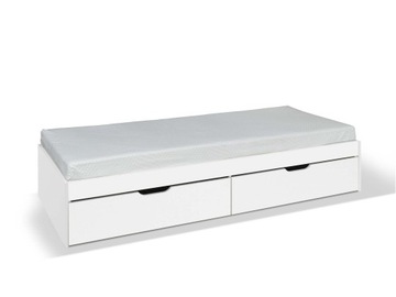 Białe łóżko pod materac 90x200 bez zagłówka