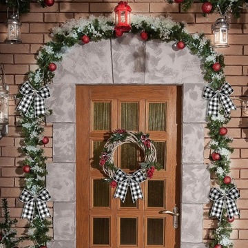 ДЕКОРАТИВНЫЙ РОЖДЕСТВЕНСКИЙ БАНТ С КЛЕТКОЙ БУйвола