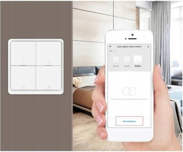 Пилотная кнопка для Tuya Zigbee 4 канала 12 сцен