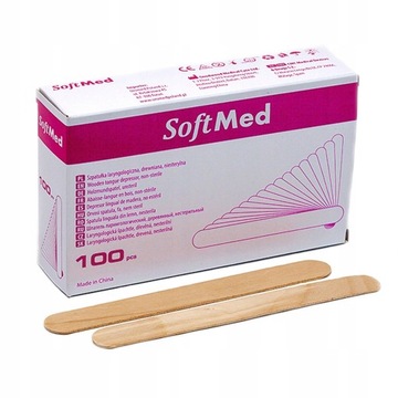 Szpatułki drewniane laryngologiczne niejałowe Soft Med 100 szt.