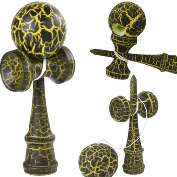 KENDAMA DREWNIANA GRA ZRĘCZNOŚCIOWA JAPOŃSKA PIŁKA Z PATYKIEM NA SZNURKU