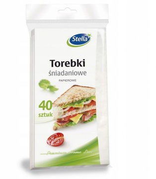 Stella Torebki śniadaniowe papierowe 40 szt EKO