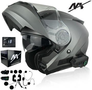 KASK MOTOCYKLOWY NX TOURISM r.M+NX INTERFON | BLUETOOTH |ZESTAW SŁUCHAWKOWY