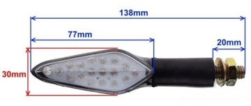 Kierunkowskaz kierunkowskazy LED Motocykl Carbon M10x1,5 homologacja E4