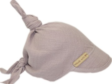 CHUSTKA Z DASZKIEM NA LATO MUŚLINOWA DOUBLE GAZE TAUPE