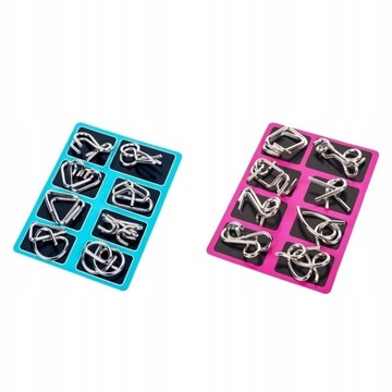 2x puzzle z drutu metalowego gra łamigłówka