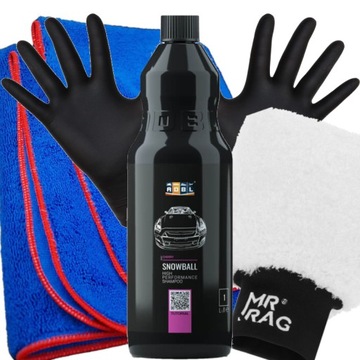 ADBL SNOWBALL FLUFFY 90x60 RĘCZNIK Z MIKROFIBRY RĘKAWICA DO MYCIA