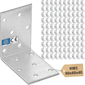KM3 KĄTOWNIK MONTAŻOWY ŁĄCZNIK CIESIELSKI 60x60x40x2 100sztuk