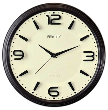 Zegar ścienny Perfect czarny 32cm + 1x Bateria AA