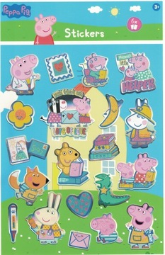 Naklejki klasyczne i brokatowe Świnka Peppa 6 arkuszy