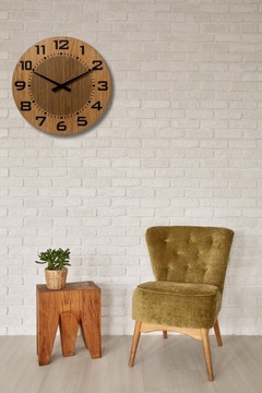 СОВРЕМЕННЫЕ НАСТЕННЫЕ ЧАСЫ 50 СМ ДРАКОН ИНТЕРЬЕР ДЕРЕВО БОЛЬШИЕ ЦИФРЫ