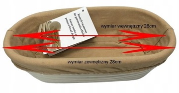 KOSZYK RATAN FORMA DO WYRASTANIA CHLEBA garowania ciasta na chleb 28cm