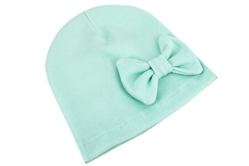 ДЕТСКАЯ ВЕСЕННЯЯ ОДНОСЛОЙНАЯ ШАПКА С БАНТОМ