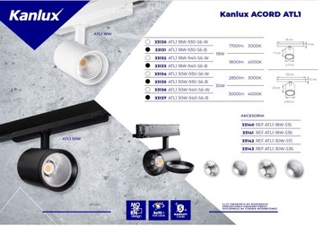Kanlux ATL1 18W-930-S6-B Светодиодный рельсовый проектор