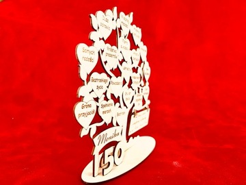 ПЕРСОНАЛИЗИРОВАННЫЙ ПОДАРОК ​​НА ДЕНЬ РОЖДЕНИЯ 18-99 ГРАВИРОВКА ДЕРЕВО - ПОЛЬСКАЯ РУЧНАЯ РАБОТА