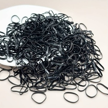 НАБОР ЧЕРНЫХ РЕЗИНОВ МАЛЕНЬКИЕ РЕЗИНКИ ДЛЯ ВОЛОС И МОСТИКИ МИНИ 1000 шт.