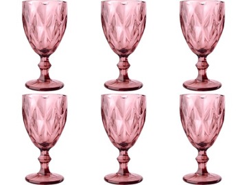 Komplet Kieliszków do wina 300 ml ELISE PINK 6 szt