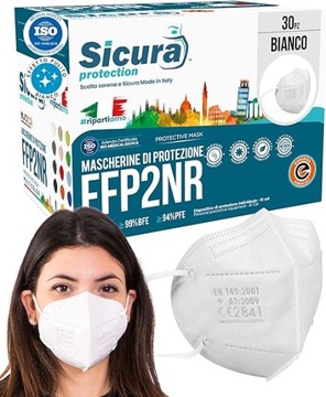 FFP2 Maseczka Ochronna CE Sicura Protection - 1 sztuka Biała