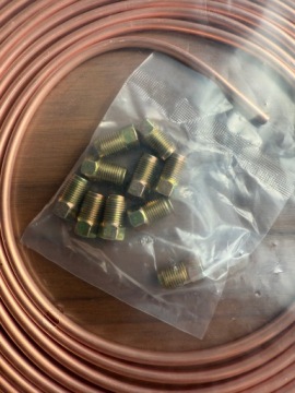 Тормозная трубка стальная омедненная трубка 5М + 10 шт наконечников М10х1