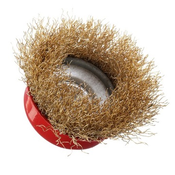 ПЕРЕДНЯЯ ПРОВОЛОЧНАЯ ЩЕТКА С ЛАТУННЫМ ПОКРЫТИЕМ M14 75 мм