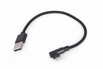 Kabel USB 2.0 - iPhone Lightning Kątowy Oplot 20cm