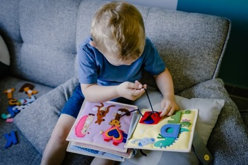 Большая сенсорная книга, тихая книга, Монтессори - Моя первая азбука