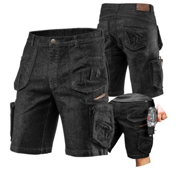 КОРОТКИЕ РАБОЧИЕ ШОРТЫ NEO ДЖИНСЫ ЧЕРНЫЕ ДЖИНСЫ 81-273 РАЗМЕР L