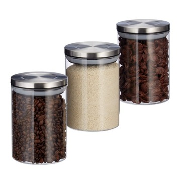Pojemniki kuchenne Relaxdays szklane 600 ml 3 sztuki