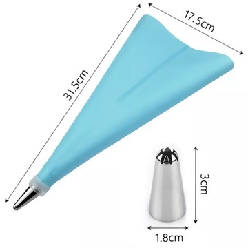 Кондитерский мешок 2x ДЕКОРАТОР для торта силиконовый 31шт BOX Set XXL